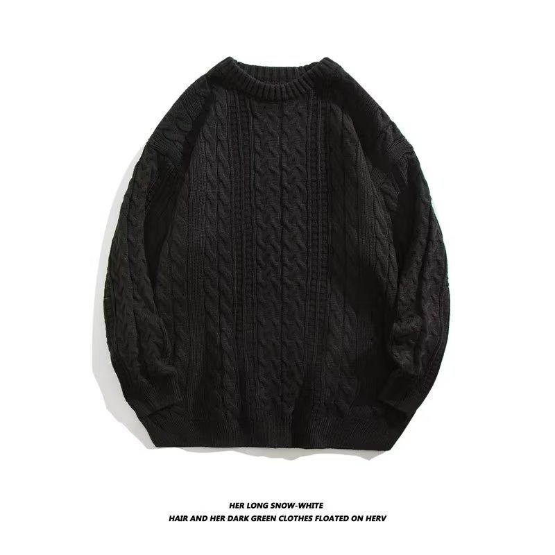 Winter Japanese-style Retro Cable-knit Turtleneck Sweater Men