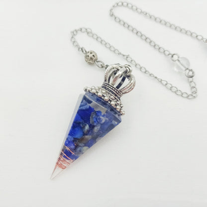 Crystal Gravel Resin Cone Pendant