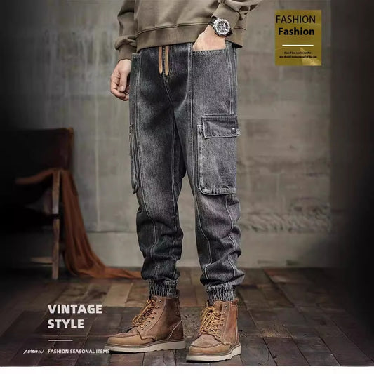 American Retro Ankle-tied Jeans Men