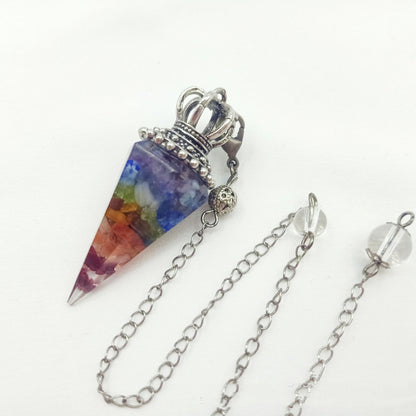 Crystal Gravel Resin Cone Pendant