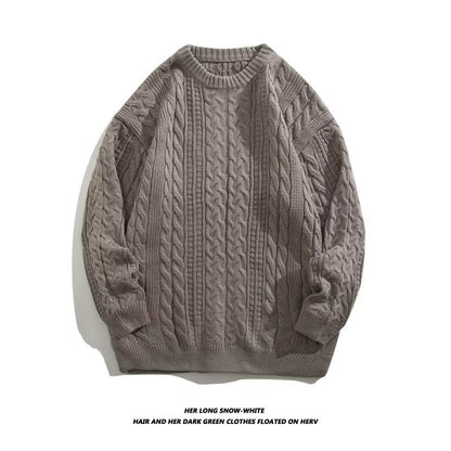 Winter Japanese-style Retro Cable-knit Turtleneck Sweater Men