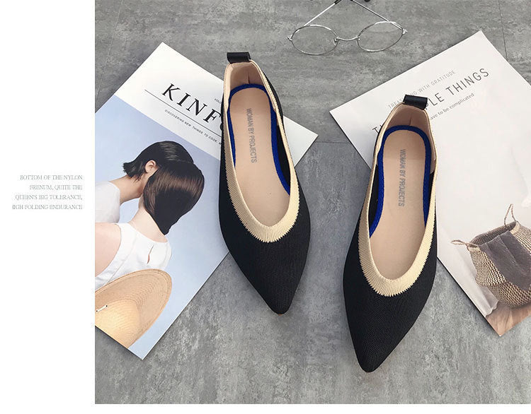 Women's shallow pointed toe flat shoes