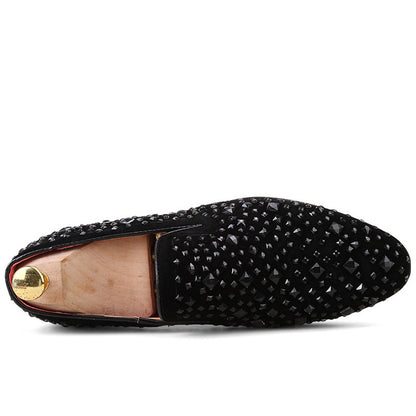 BLACK SPIKES RHINESTONES SHOES