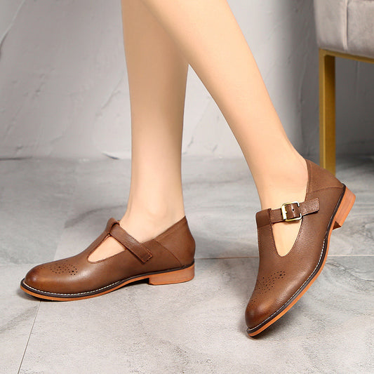 Top layer cowhide casual shoes