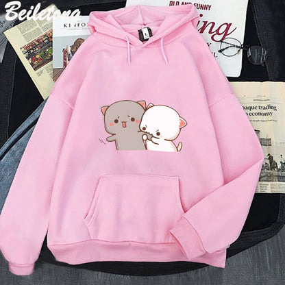 Women's Cartoon Printed Casual Hoodie