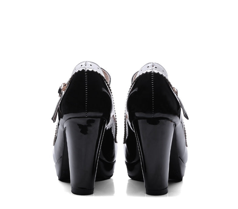 Lolita bow single shoes high heels