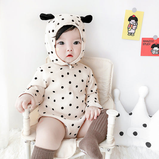 Autumn baby cute polka dot romper