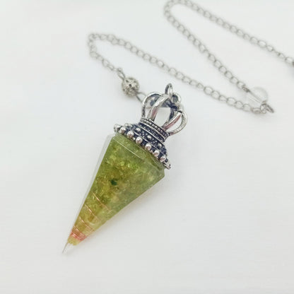 Crystal Gravel Resin Cone Pendant