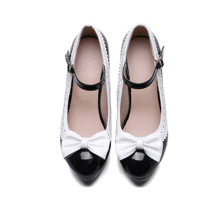 Lolita bow single shoes high heels