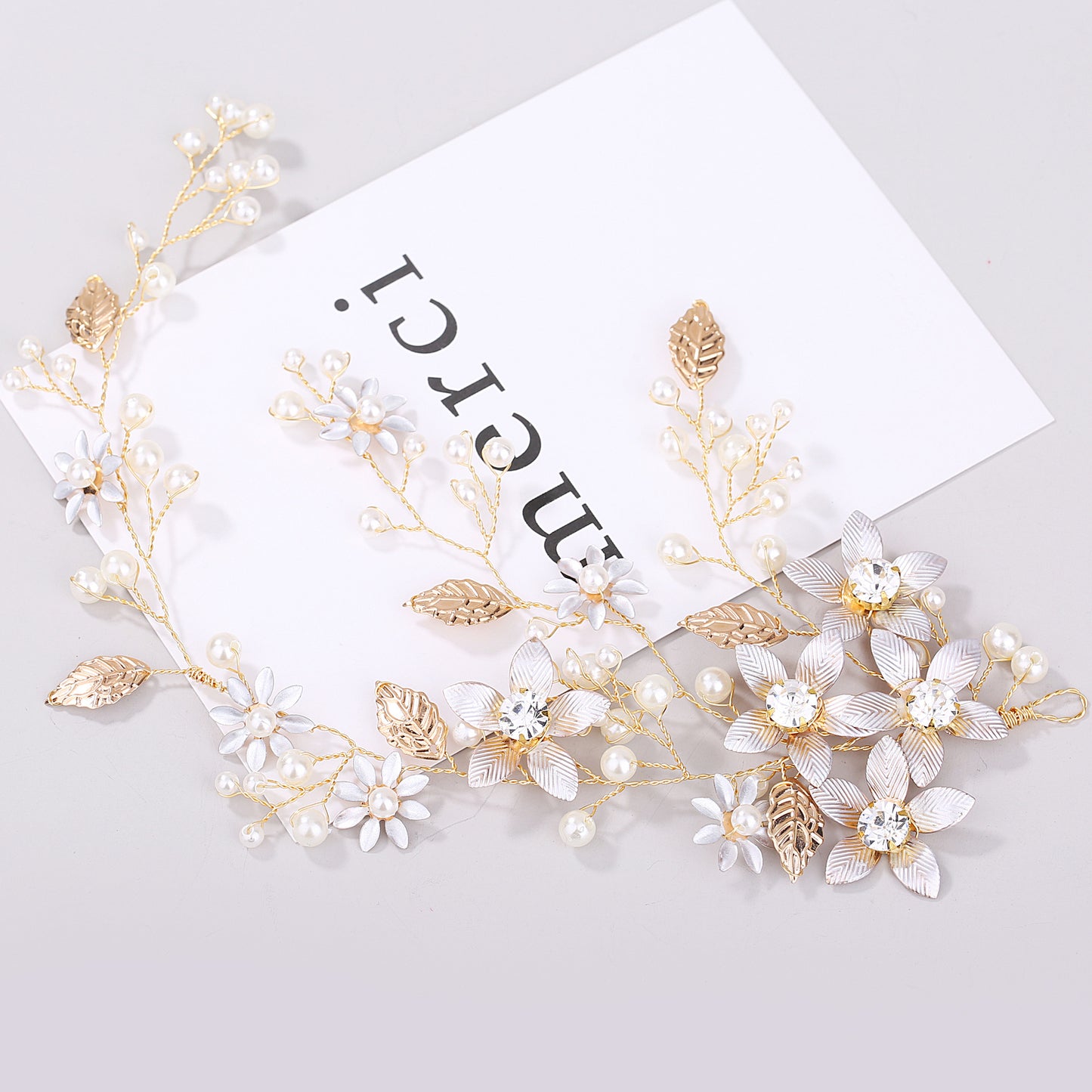 Golden Leaf Flower Hair Band Wedding Dress Accessories