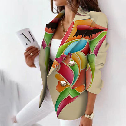 3D Color Printing Suit Jacket Slim Temperament