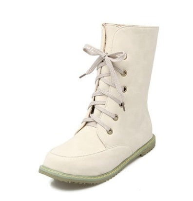 New two-piece boots round head flat with large size women's boots