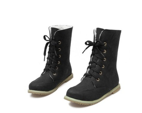 New two-piece boots round head flat with large size women's boots