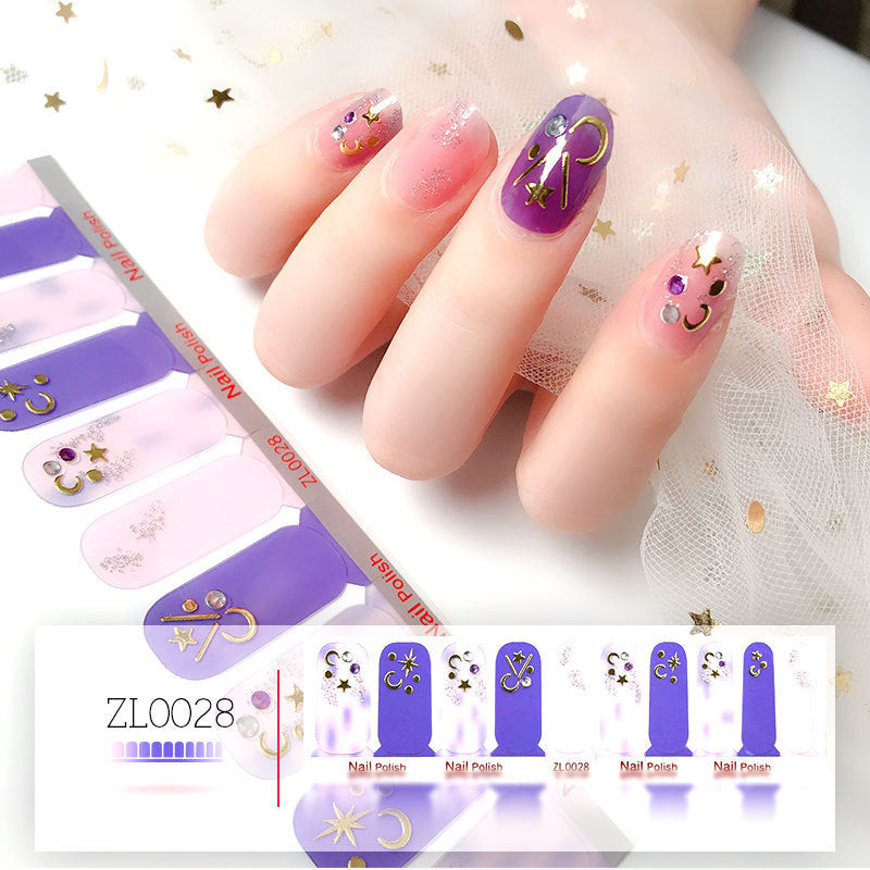 Shell Nail Sticker 3D Bronzing 20 Nail Stickers Double Row Nail Sticker