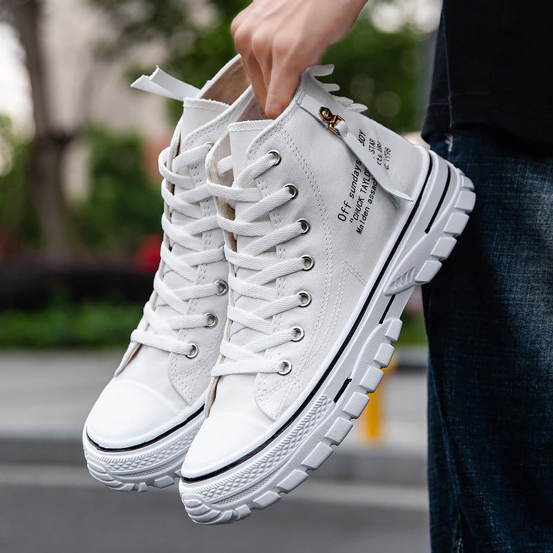 Breathable High-Top Casual Men's Canvas Shoes