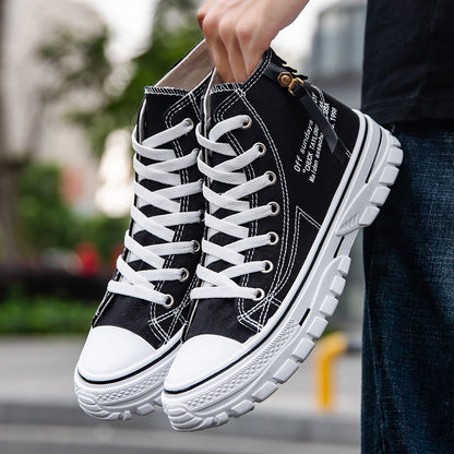 Breathable High-Top Casual Men's Canvas Shoes