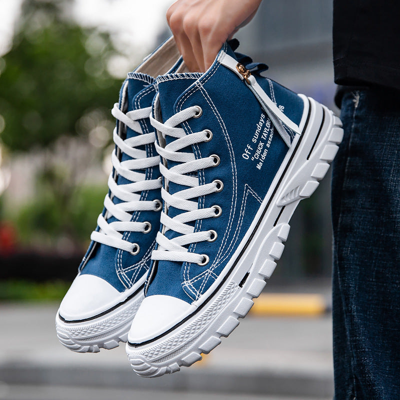 Breathable High-Top Casual Men's Canvas Shoes