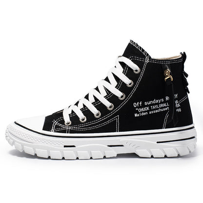 Breathable High-Top Casual Men's Canvas Shoes