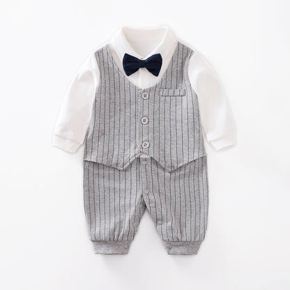 Baby Jumpsuit Spring And Autumn Models Foreign Trade Gentleman Baby Clothes Long-Sleeved Baby Clothes Baby Clothes