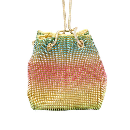 Net Red Rainbow Bucket Diamond Bag