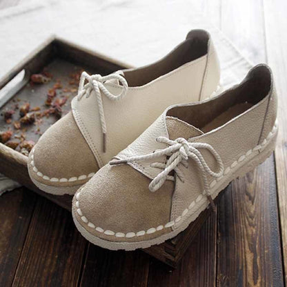 Flat lace up low heel shoes