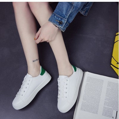 New spring tie sports casual shoes flat bottomed white shoes