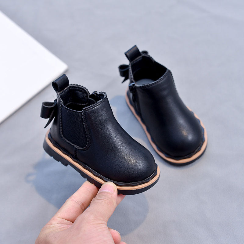 Girls Bowknot Smoke Tube Martin Boots