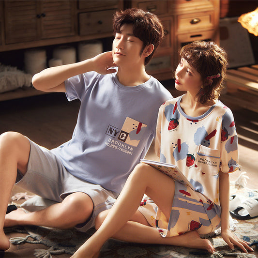 Couple Pajamas Short Sleeve Set