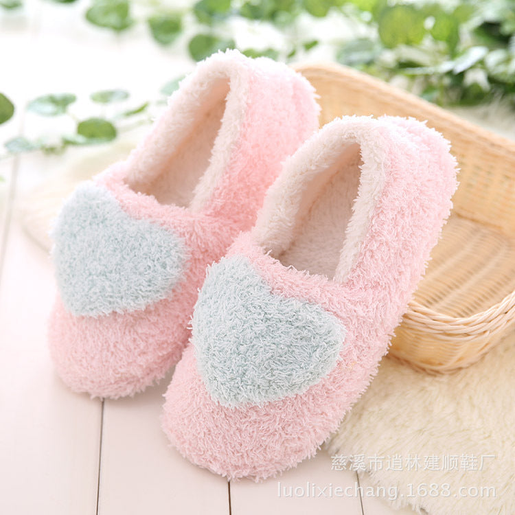 Autumn and winter warm indoor shoes loving lady bag with cotton slippers skid shoes thickened floor confinement girls