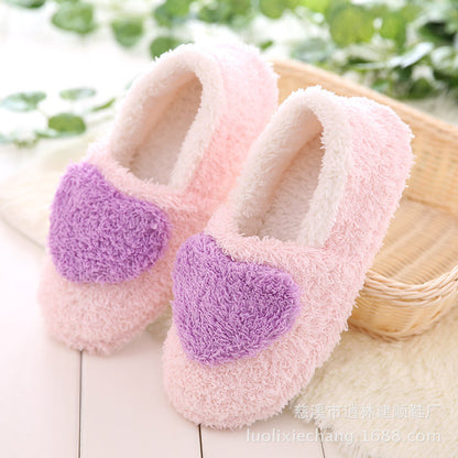 Autumn and winter warm indoor shoes loving lady bag with cotton slippers skid shoes thickened floor confinement girls