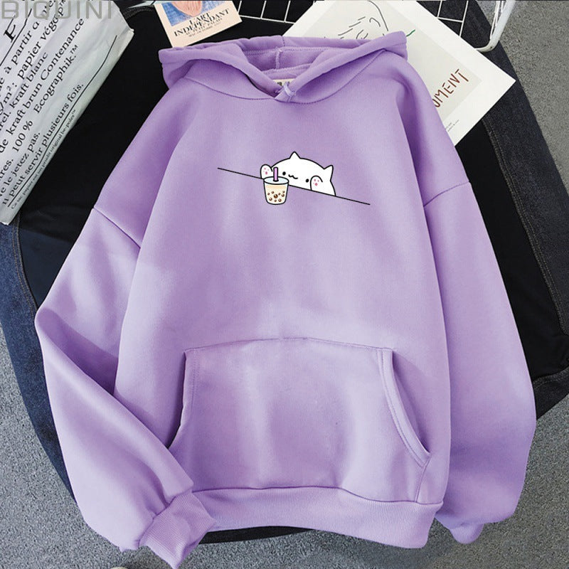 Women's Hooded Sweatshirt Polyester Fiber Sweater