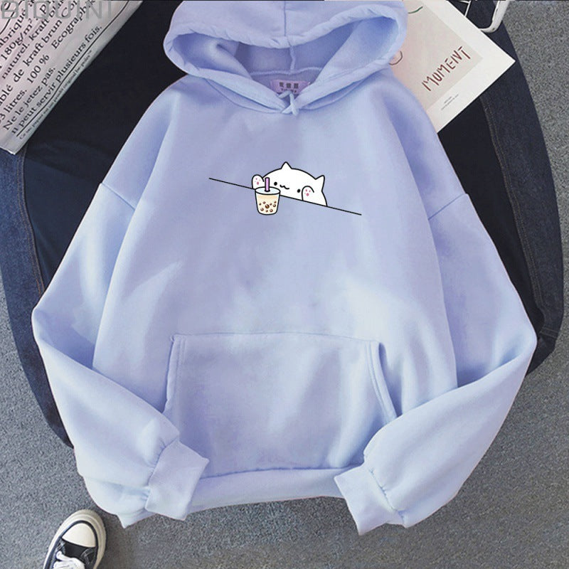 Women's Hooded Sweatshirt Polyester Fiber Sweater