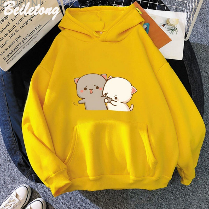 Women's Cartoon Printed Casual Hoodie