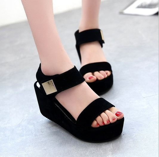 Wedges ladies sandals simple waterproof platform simple casual wedges women's shoes