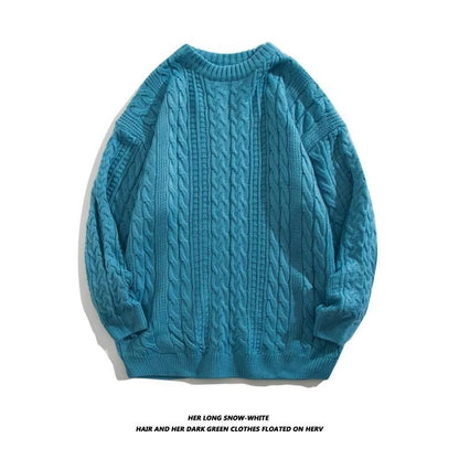 Winter Japanese-style Retro Cable-knit Turtleneck Sweater Men