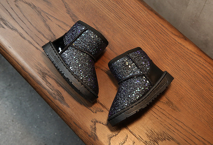 Children's snow boots in sequins