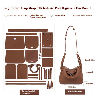 Diy Handmade Material Bag Real Cowhide Crossbody Woven Bag