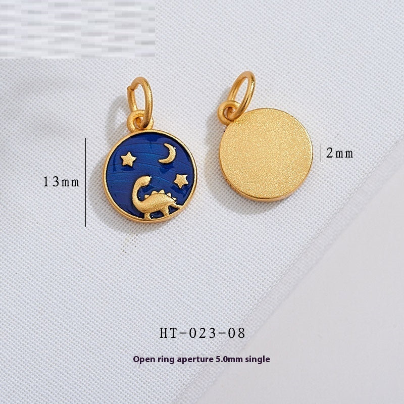 Ancient Style Alluvial Gold Looking Up At Starry Sky Blue Starry Sky Rabbit Pendant Diy Accessories