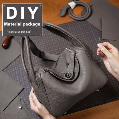 Diy Handmade Material Bag Real Cowhide Crossbody Woven Bag