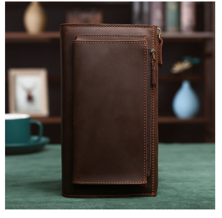 Leather Hand-held Plus-sized Capacity Hand-held Mobile Phone Wallet