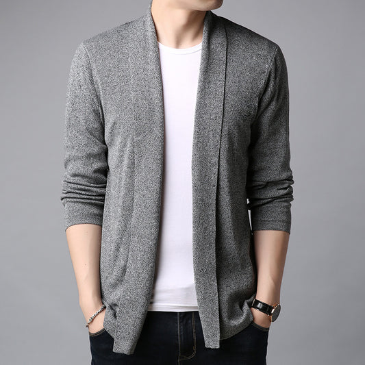 Long-sleeved Knitted Cardigan Korean Fashion Casual Unbuttoned Solid