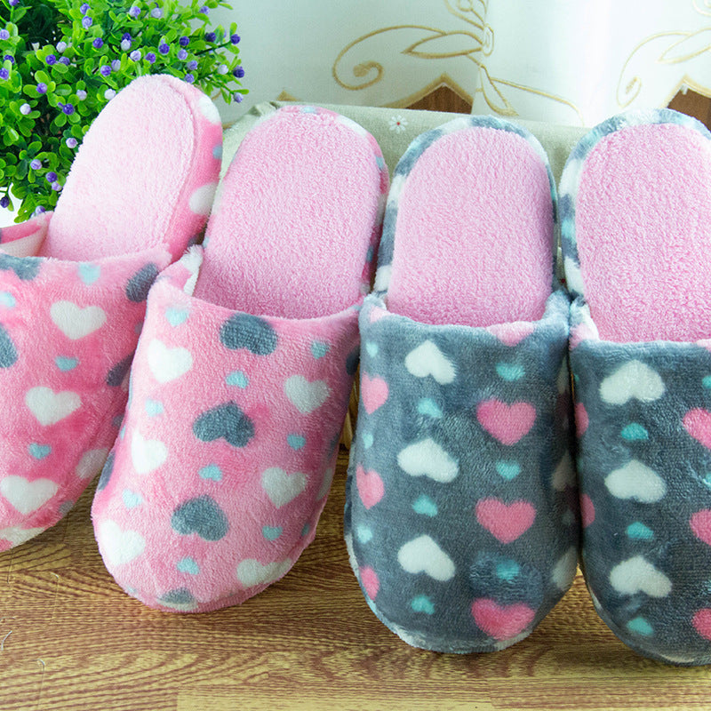 Five. The new cashmere love angle heart cotton slippers, indoor slippers 4.5 yuan Cixi cotton slippers factory wholesale