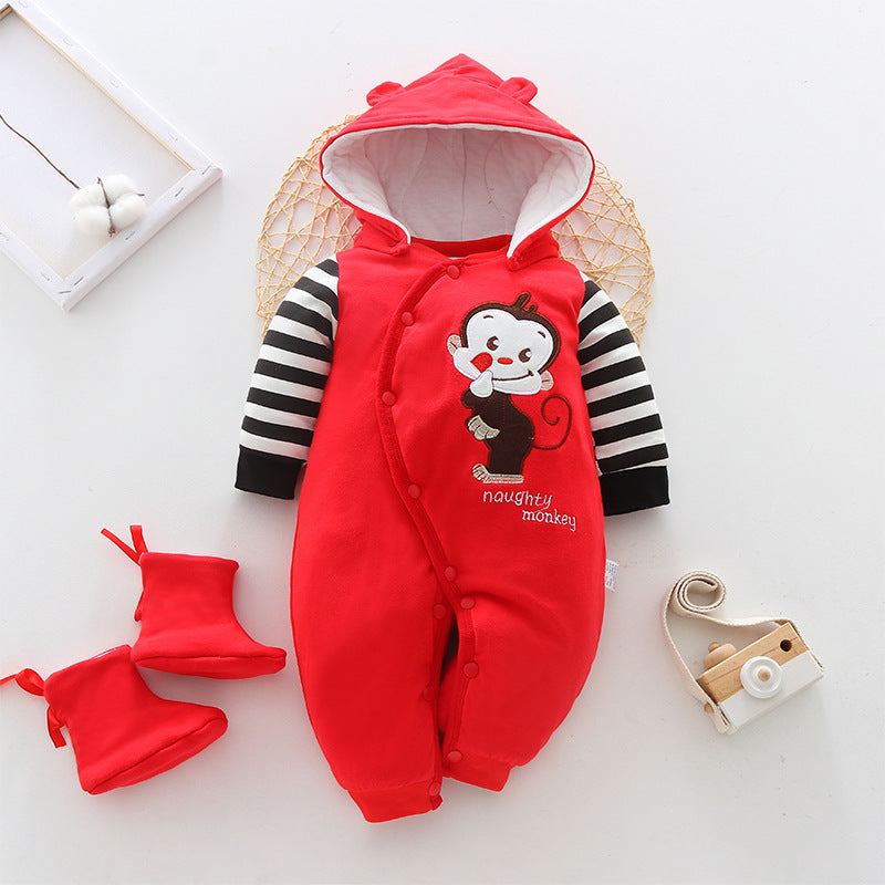 Baby onesies baby clothes autumn and winter thickening