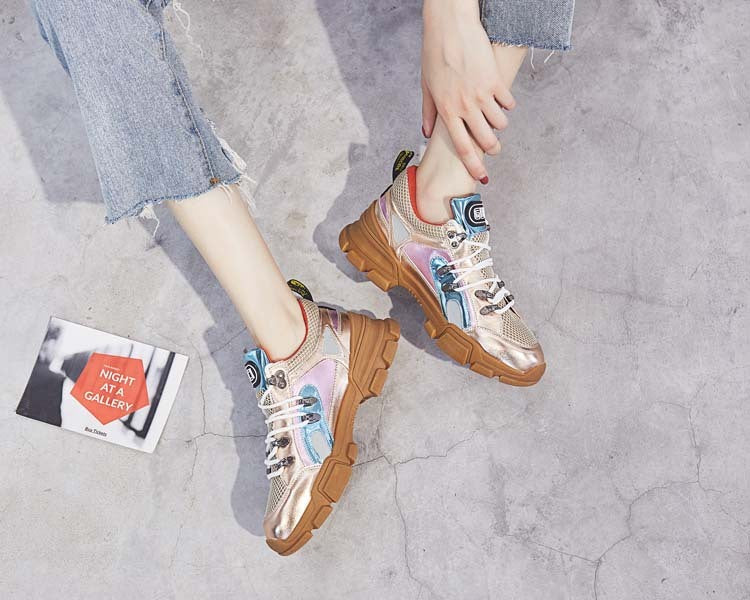 Bf street shot ins sneakers female Korean version of ulzzang Harajuku wild breathable summer lightweight fitness running shoes