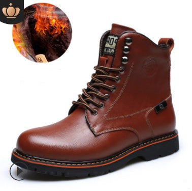 Autumn men's casual Martin boots men's plus velvet boots, Europe and the United States men's shoes fashion military boots