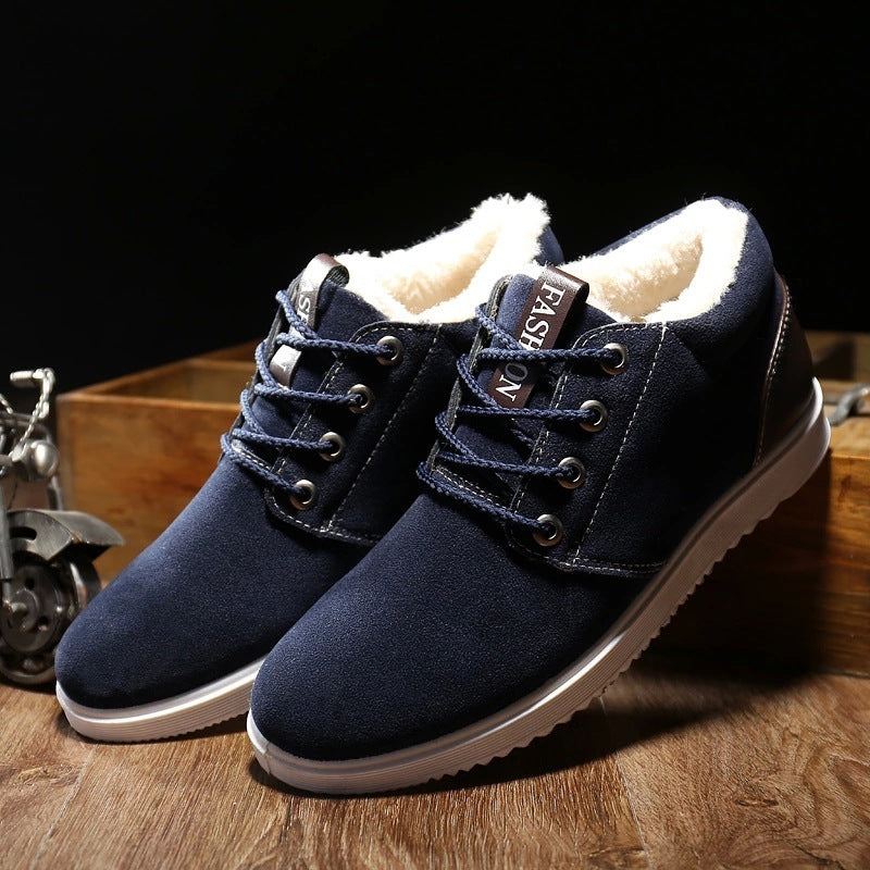 The winter men's casual shoes breathable shoes shoes 1200 British tide scrub and cotton shoes