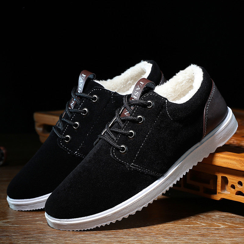 The winter men's casual shoes breathable shoes shoes 1200 British tide scrub and cotton shoes