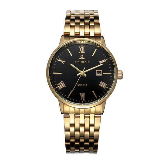 The European Shizhao new business casual men's watch strip non mechanical watch waterproof Mens quartz single calendar