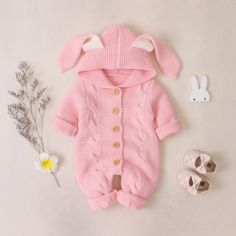 Baby knitted romper