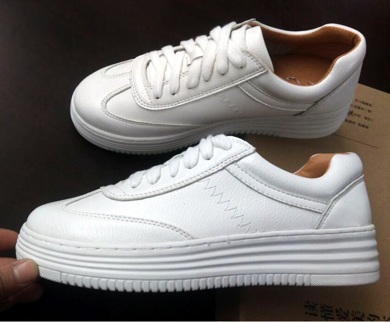 new thick bottom white shoes female flat bottom with breathable casual Korean version of the tide sports shoes student shoes